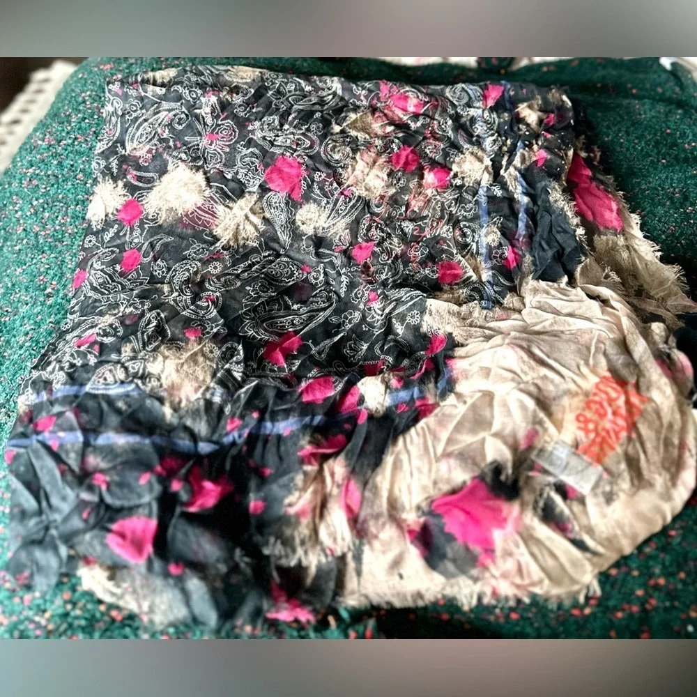 Zadig & Voltaire Kerry Bleached Modal Scarf Noir NWT